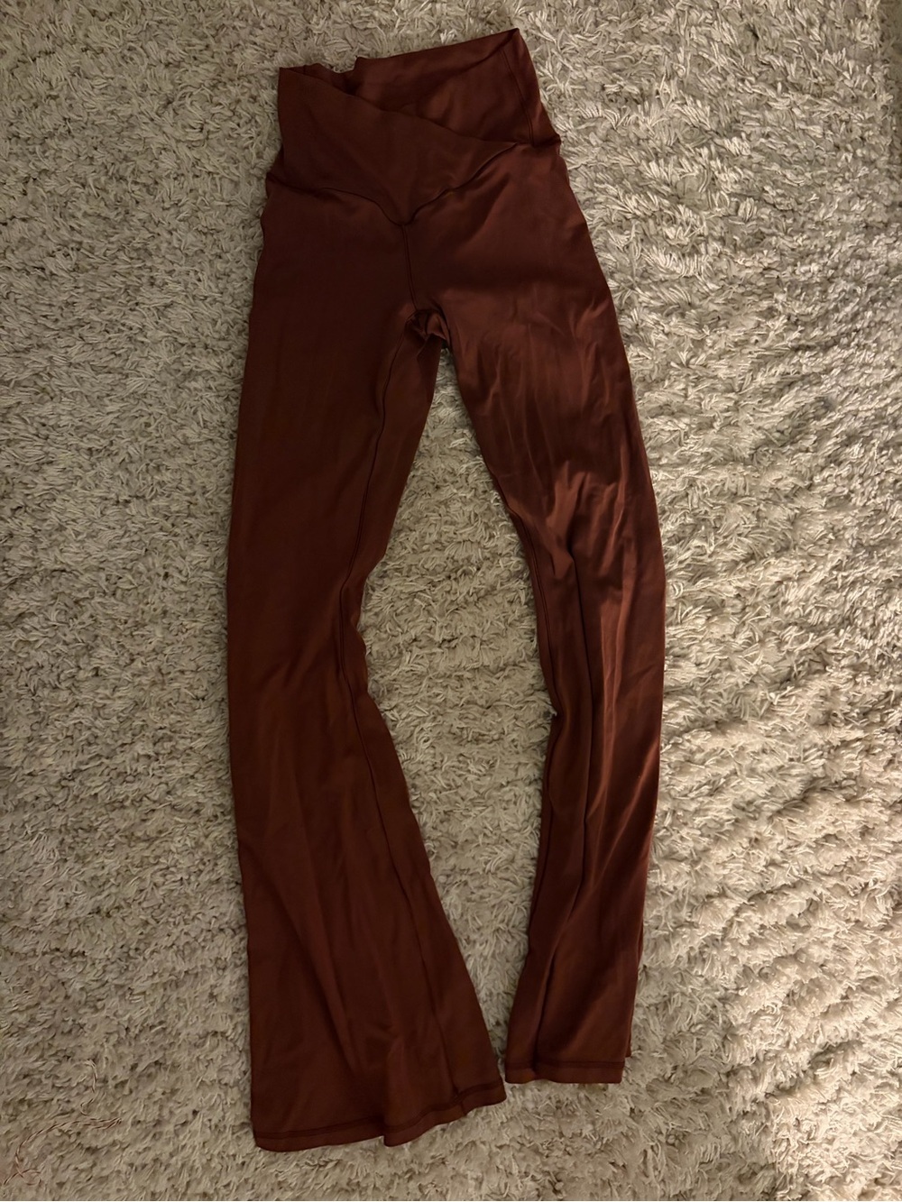 aerie High-Waist Flare Joggers — Rust Brown